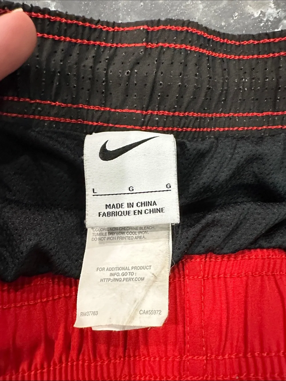 Nike Red Men's bathing suit with Black Trim